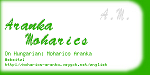 aranka moharics business card